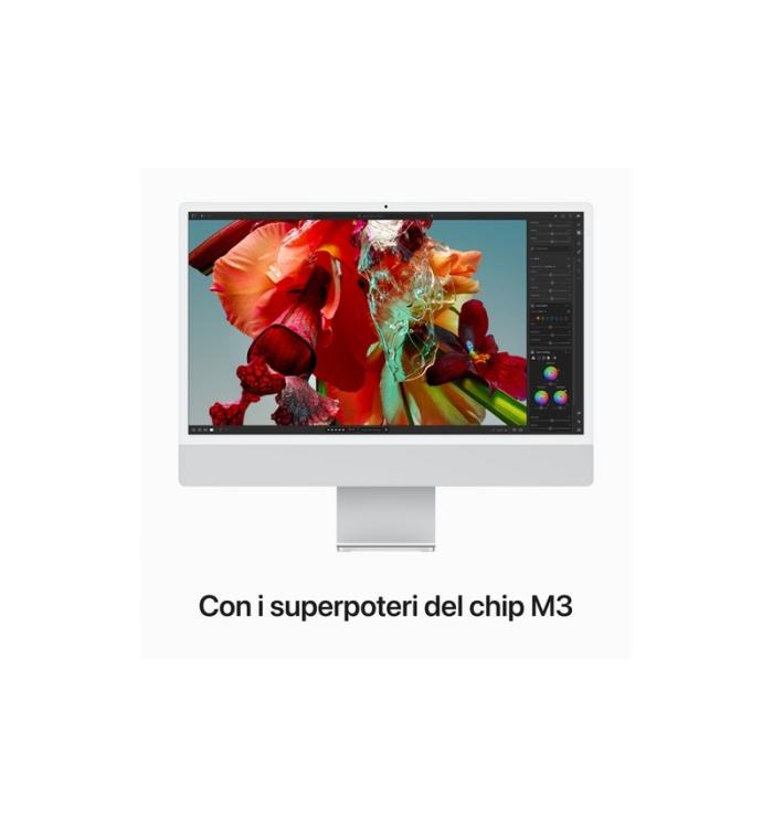 iMac 24" 512GB SSD - Apple M3 chip con 8-core CPU e 10-core GPU - Argento